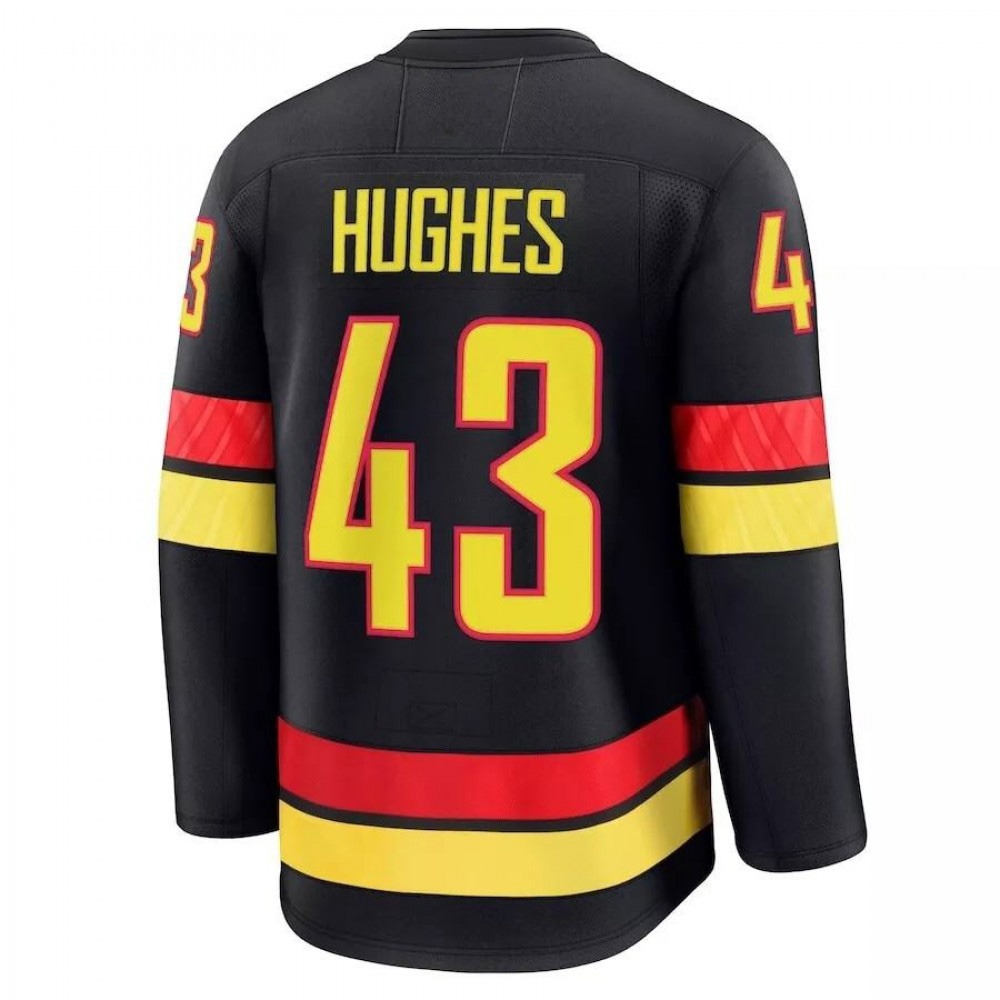Vancouver Canucks Quinn Hughes #43 Black Alternate Premium Jersey-Pro Kit Vault | Brand New 26/27 Sports Jerseys